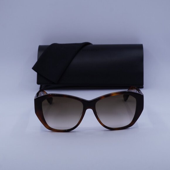 Saint Laurent SL M8 003 Geometric Sunglasses – Havana/Brown - Picture 2 of 10